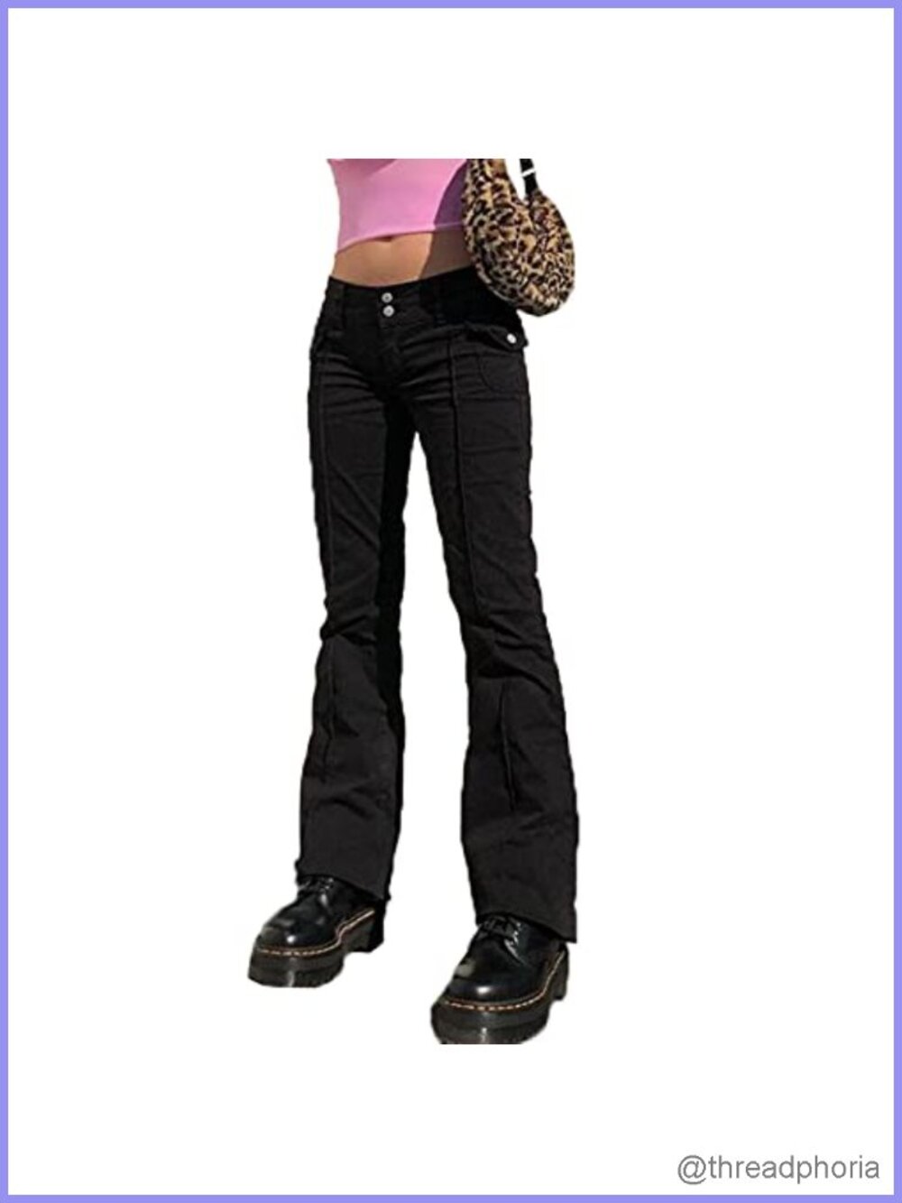 Stretch Low Rise Flare Pants Women Y2k Bell Bottom 90% Polyester